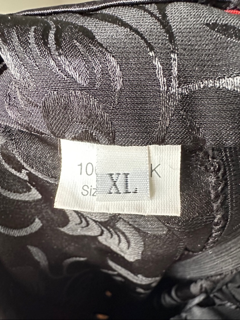 HANDMADE 100% Silk Red & Black Floral Print Traditional Mid Length Qipao Size XL - Picture 5 of 6